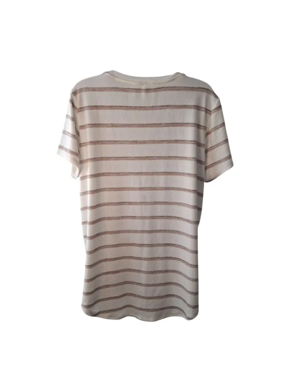 Market & Spruce Stripe Knit Top XL Beige Coastal Quiet Luxury Soft Casual Tee_2